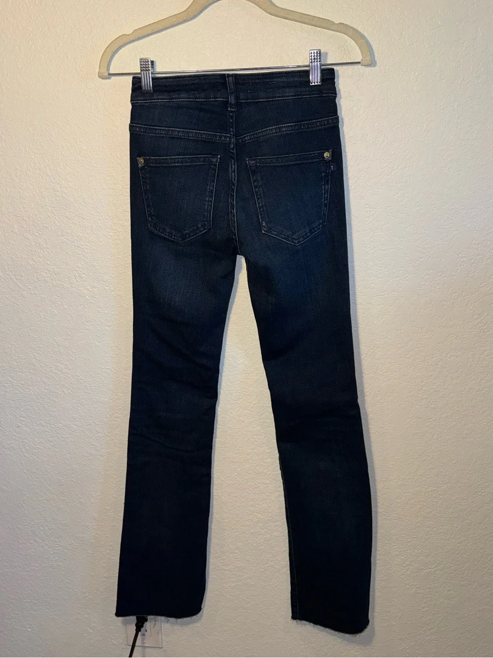 PILCRO Anthropologie The Demilune Bootcut Dark Wash High Rise Jeans Size 24 Tall
